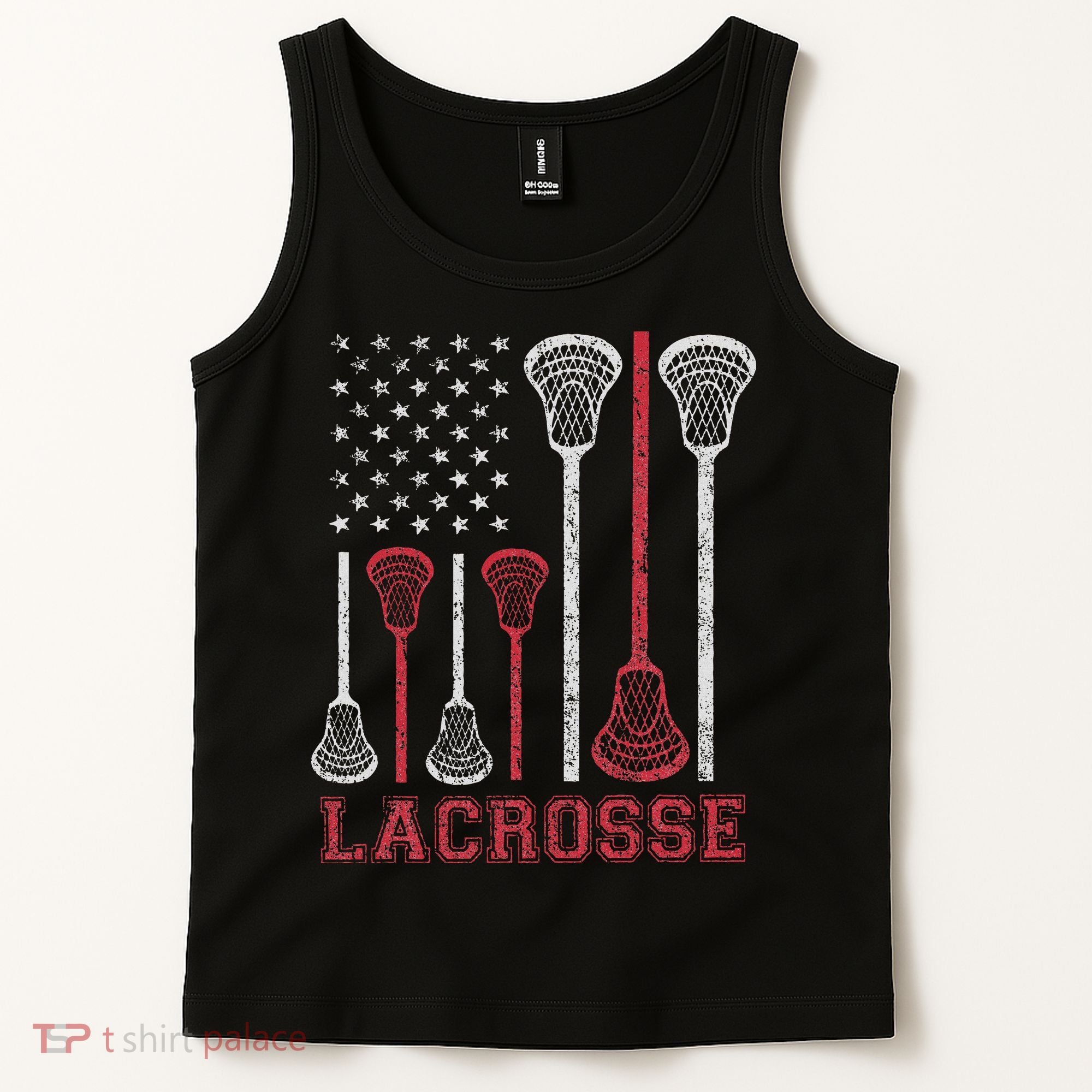 Lacrosse American Flag Lax Women Gifts Tank Top