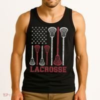 Lacrosse American Flag Lax Women Gifts Tank Top thumb 3