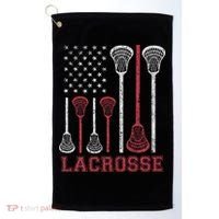 Lacrosse American Flag Lax Women Gifts Golf Towel thumb 0