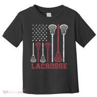 Lacrosse American Flag Lax Women Gifts Toddler T-Shirt thumb 0