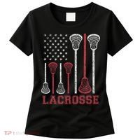 Lacrosse American Flag Lax Women Gifts Women's T-Shirt thumb 0