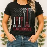 Lacrosse American Flag Lax Women Gifts Women's T-Shirt thumb 2