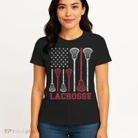 Lacrosse American Flag Lax Women Gifts Women's T-Shirt thumb 4