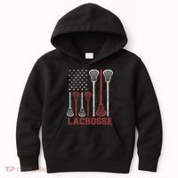 Lacrosse American Flag Lax Women Gifts Kids Hoodie thumb 0