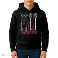 Lacrosse American Flag Lax Women Gifts Kids Hoodie thumb 4