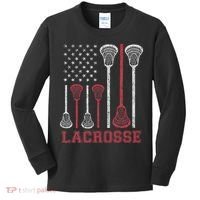 Lacrosse American Flag Lax Women Gifts Kids Long Sleeve Shirt thumb 0