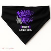 Lupus Awareness Funny Gift Lupus Purple Butterflies Gift USA-Made Doggie Bandana thumb 0