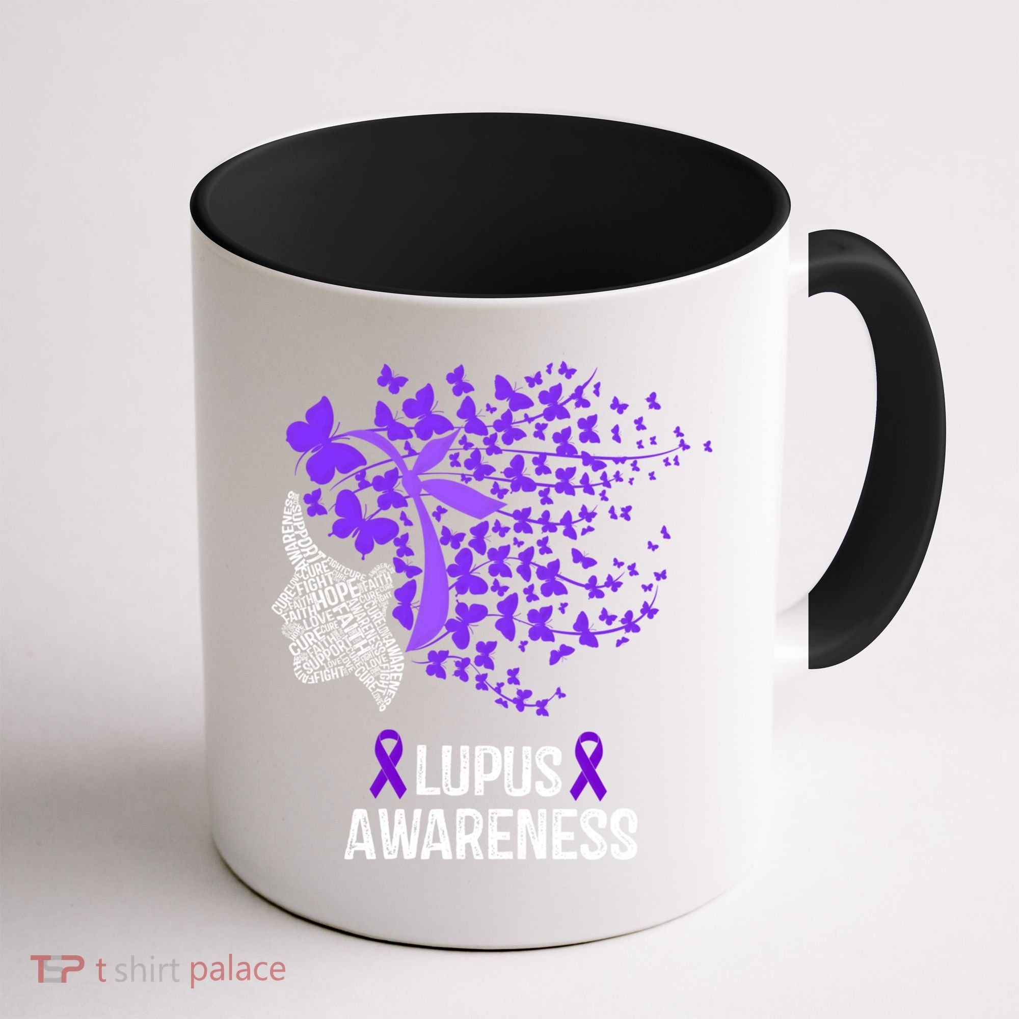 Lupus Awareness Funny Gift Lupus Purple Butterflies Gift Coffee Mug