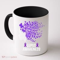 Lupus Awareness Funny Gift Lupus Purple Butterflies Gift Coffee Mug thumb 0