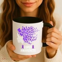 Lupus Awareness Funny Gift Lupus Purple Butterflies Gift Coffee Mug thumb 3