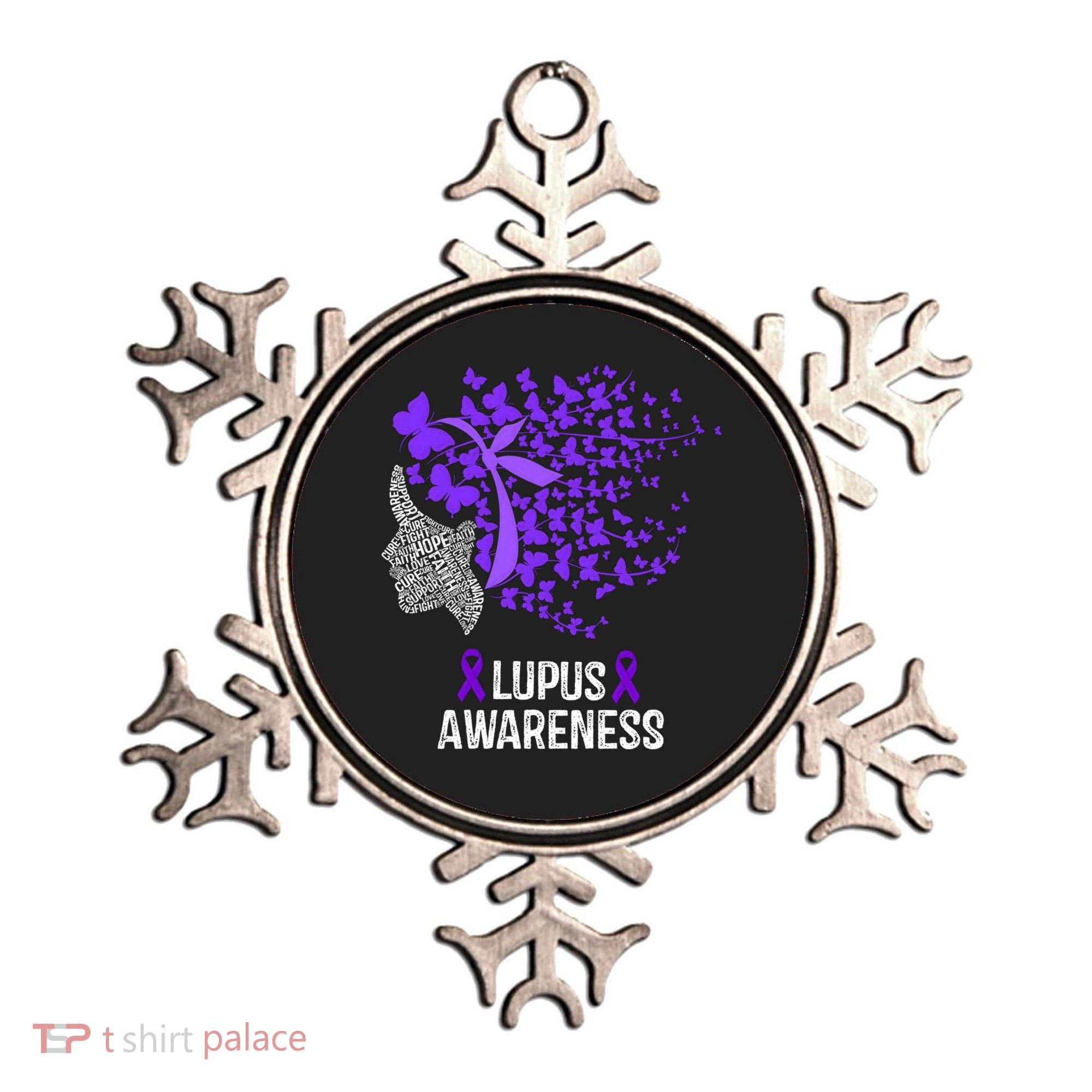 Lupus Awareness Funny Gift Lupus Purple Butterflies Gift Ornament