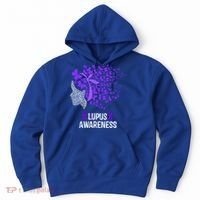 Lupus Awareness Funny Gift Lupus Purple Butterflies Gift Hoodie thumb 0