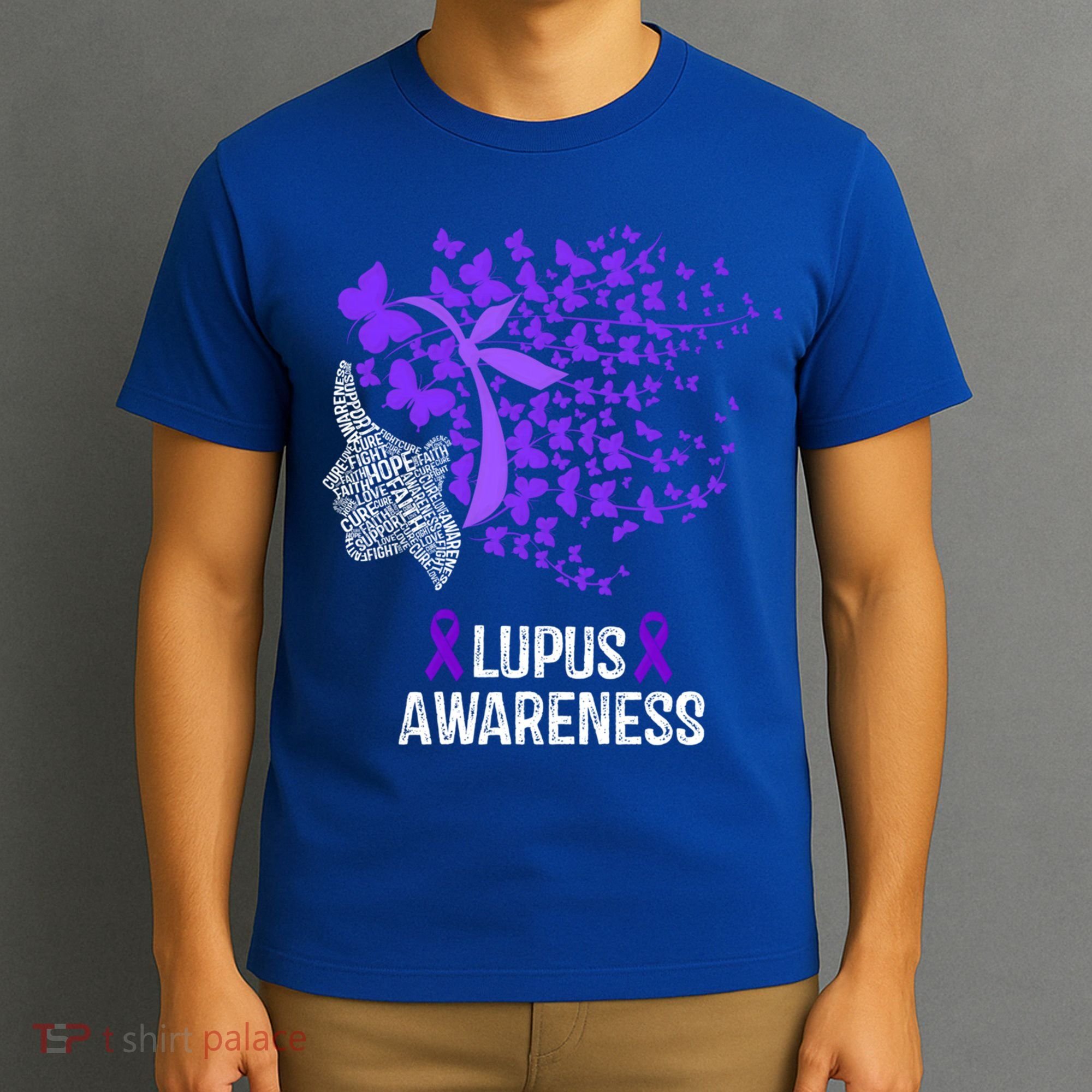 Lupus Awareness Funny Gift Lupus Purple Butterflies Gift T-Shirt