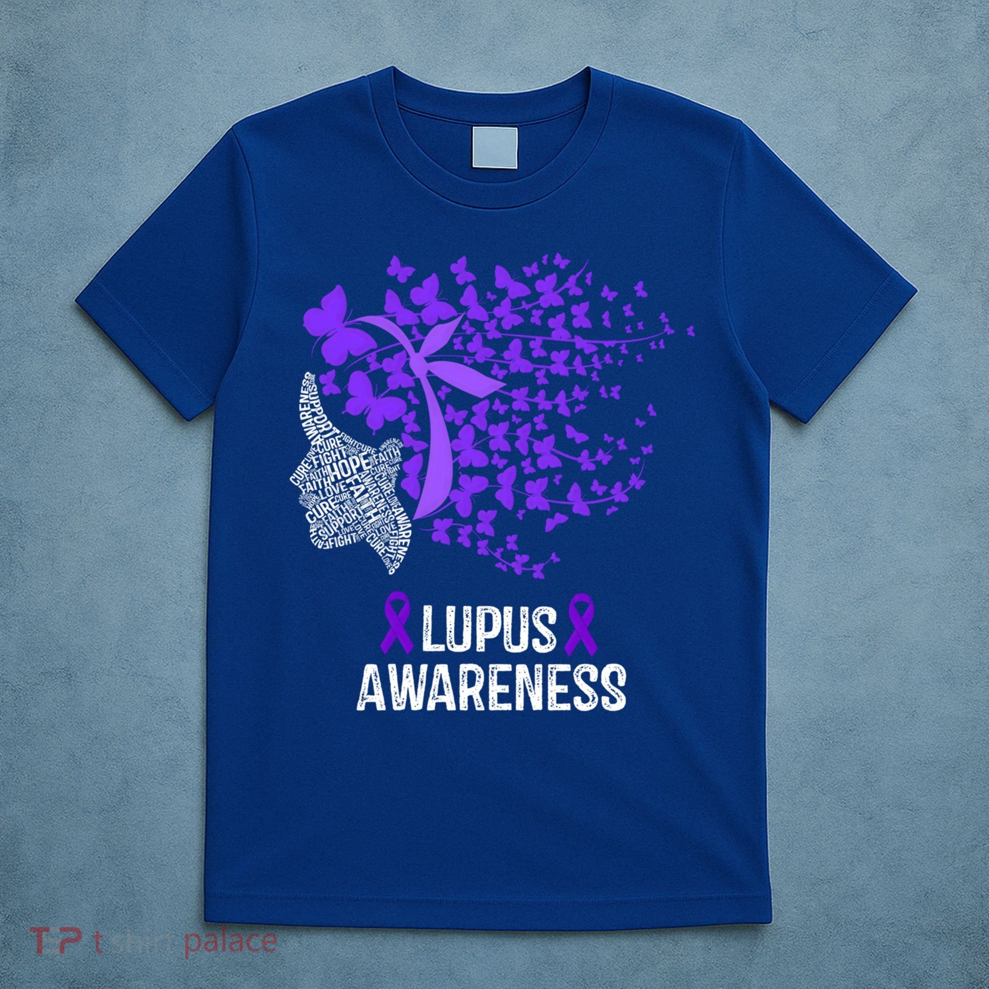Lupus Awareness Funny Gift Lupus Purple Butterflies Gift T-Shirt