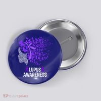 Lupus Awareness Funny Gift Lupus Purple Butterflies Gift Button thumb 0