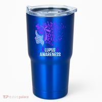 Lupus Awareness Funny Gift Lupus Purple Butterflies Gift Tumbler thumb 0