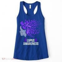 Lupus Awareness Funny Gift Lupus Purple Butterflies Gift Women's Tank Top thumb 0