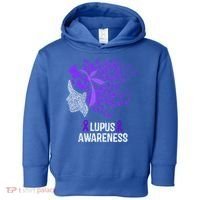 Lupus Awareness Funny Gift Lupus Purple Butterflies Gift Toddler Hoodie thumb 0