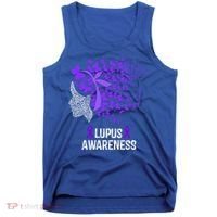 Lupus Awareness Funny Gift Lupus Purple Butterflies Gift Tank Top thumb 0