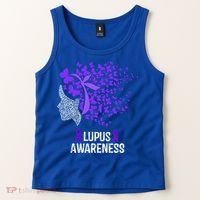 Lupus Awareness Funny Gift Lupus Purple Butterflies Gift Tank Top thumb 2