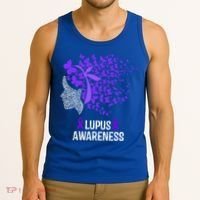 Lupus Awareness Funny Gift Lupus Purple Butterflies Gift Tank Top thumb 3