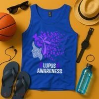 Lupus Awareness Funny Gift Lupus Purple Butterflies Gift Tank Top thumb 4