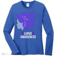 Lupus Awareness Funny Gift Lupus Purple Butterflies Gift Women's Long Sleeve Shirt thumb 0