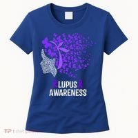 Lupus Awareness Funny Gift Lupus Purple Butterflies Gift Women's T-Shirt thumb 0