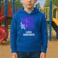 Lupus Awareness Funny Gift Lupus Purple Butterflies Gift Kids Hoodie thumb 2