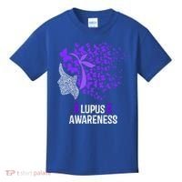 Lupus Awareness Funny Gift Lupus Purple Butterflies Gift Kids T-Shirt thumb 0