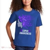 Lupus Awareness Funny Gift Lupus Purple Butterflies Gift Kids T-Shirt thumb 2