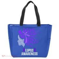 Lupus Awareness Funny Gift Lupus Purple Butterflies Gift Tote Bag thumb 0