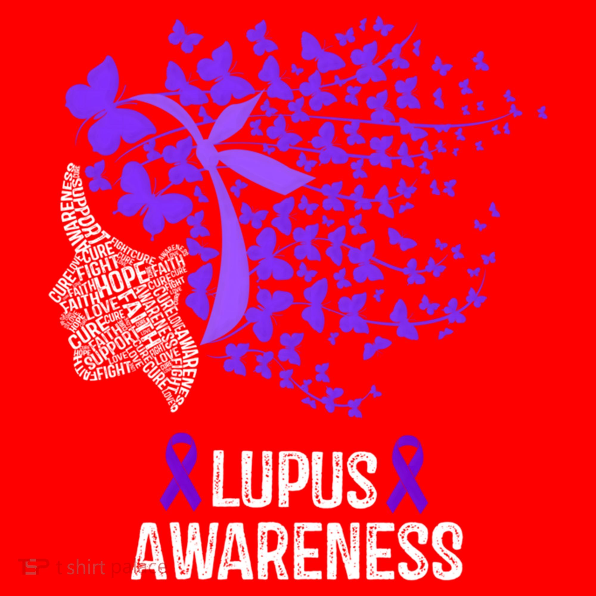 Lupus Awareness Funny Gift Lupus Purple Butterflies Gift Santa Hat