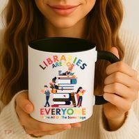 Libraries Are For Everyone Were All One The Same Page Coffee Mug thumb 3