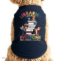 Libraries Are For Everyone Were All One The Same Page Doggie Tank thumb 0