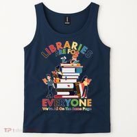 Libraries Are For Everyone Were All One The Same Page Tank Top thumb 2