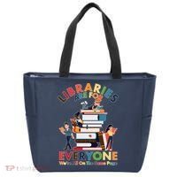 Libraries Are For Everyone Were All One The Same Page Tote Bag thumb 0