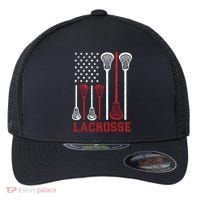 Lacrosse American Flag LAX Lacrosse Apparel Lacrosse Player Flexfit Unipanel Trucker Cap thumb 0