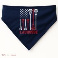 Lacrosse American Flag LAX Lacrosse Apparel Lacrosse Player USA-Made Doggie Bandana thumb 0