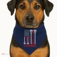 Lacrosse American Flag LAX Lacrosse Apparel Lacrosse Player USA-Made Doggie Bandana thumb 1