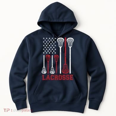 Lacrosse American Flag LAX Lacrosse Apparel Lacrosse Player Hoodie