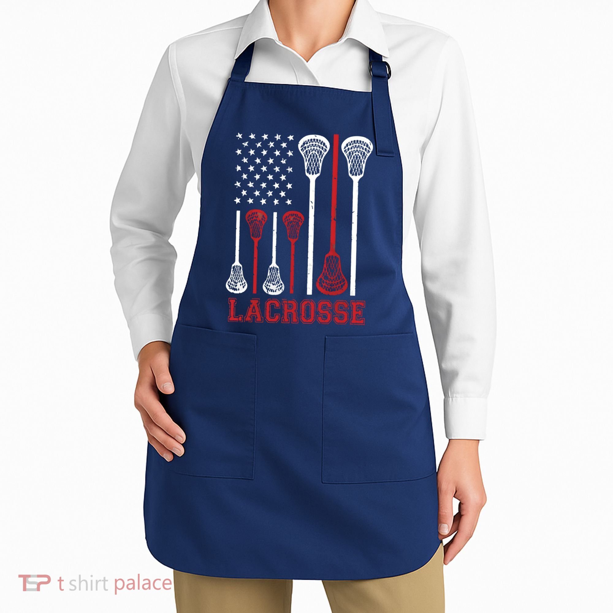 Lacrosse American Flag LAX Lacrosse Apparel Lacrosse Player Apron
