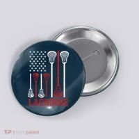 Lacrosse American Flag LAX Lacrosse Apparel Lacrosse Player Button thumb 0