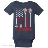 Lacrosse American Flag LAX Lacrosse Apparel Lacrosse Player Baby Bodysuit thumb 0