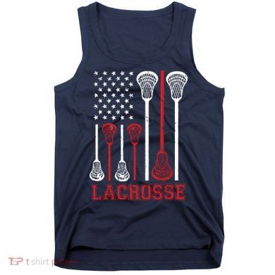 Lacrosse American Flag LAX Lacrosse Apparel Lacrosse Player Tank Top