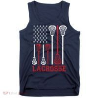 Lacrosse American Flag LAX Lacrosse Apparel Lacrosse Player Tank Top thumb 0