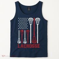 Lacrosse American Flag LAX Lacrosse Apparel Lacrosse Player Tank Top thumb 2
