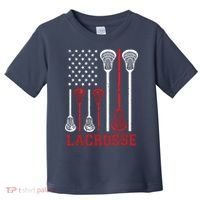 Lacrosse American Flag LAX Lacrosse Apparel Lacrosse Player Toddler T-Shirt thumb 0