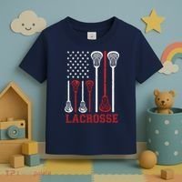 Lacrosse American Flag LAX Lacrosse Apparel Lacrosse Player Toddler T-Shirt thumb 3
