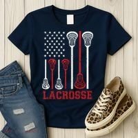 Lacrosse American Flag LAX Lacrosse Apparel Lacrosse Player Women's T-Shirt thumb 3